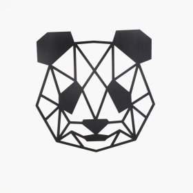 Fából készült geometrikus festmény - Panda - különböző színekben