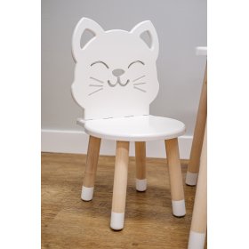 Gyermek asztal székekkel - Cat - fehér, Ourbaby®