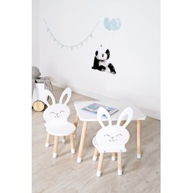 Gyerekasztal székekkel - Nyúl - fehér, Ourbaby®