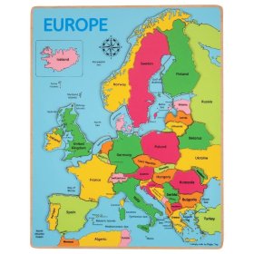 Bigjigs Toys Fa puzzle Európa térképe 25 darab, Bigjigs Toys