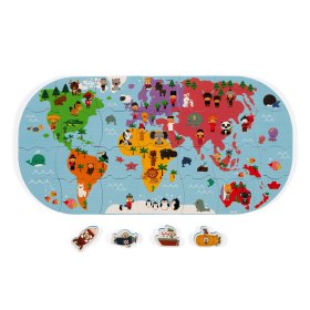 Janod vízi játék puzzle Világtérkép 28 db