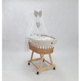 Fonott ágy felszereléssel baba számára - Pamut virágok, Ourbaby®