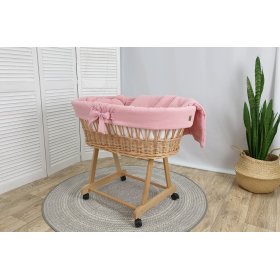 Fonott ágy felszereléssel baba számára - régi rózsaszín