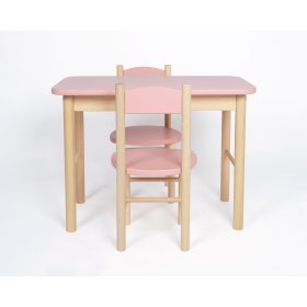 OURBABY poros rózsaszín asztal és szék készlet