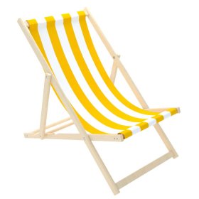 Strandszék Stripes - sárga-fehér, Chill Outdoor