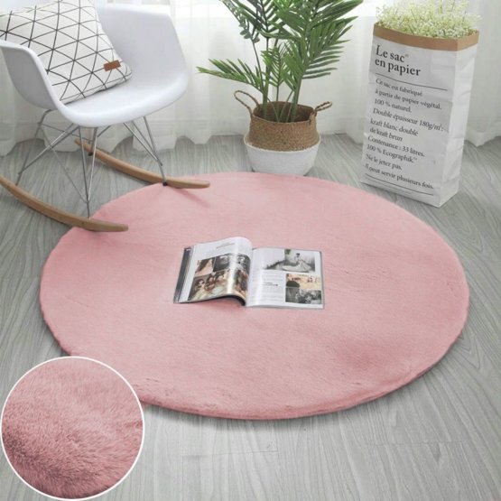 Nyúl kerek szőnyeg - rózsaszín