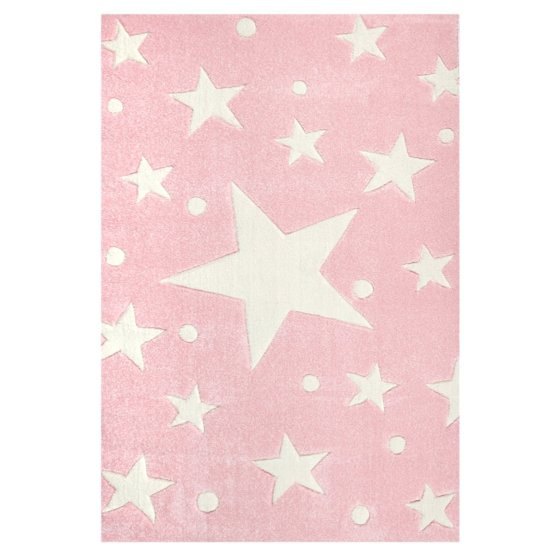 Gyerek szőnyeg STARS rózsaszín-fehér