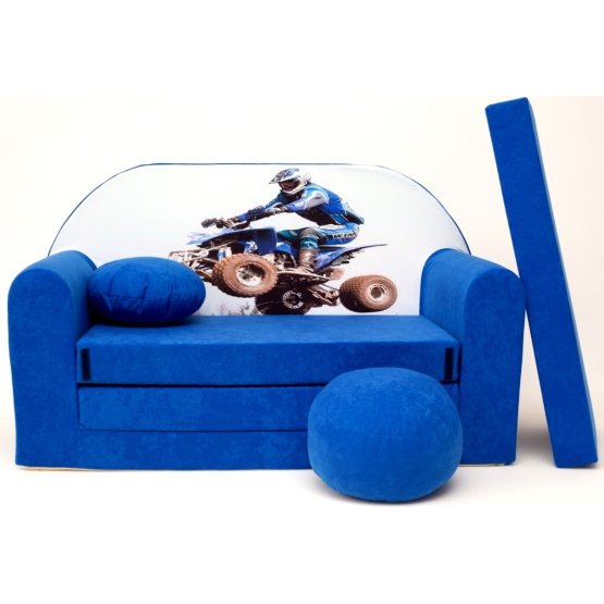 Gyerek kanapé versenyző - kék