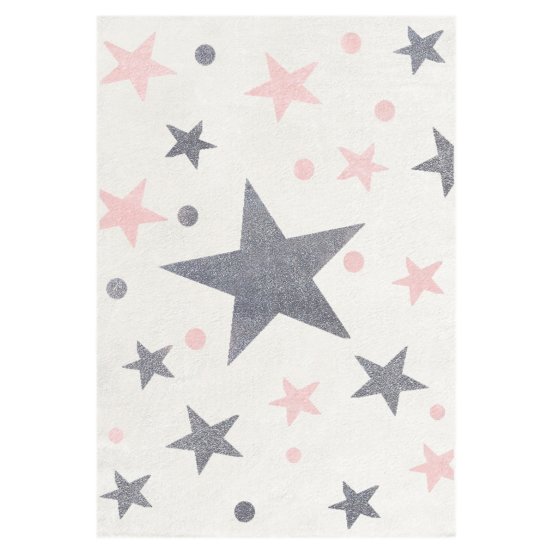 Gyerek szőnyeg STARS krémszínű - rózsaszín