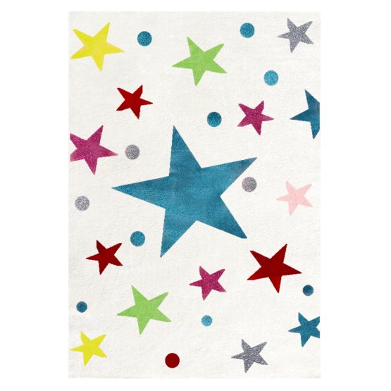 Gyerek szőnyeg STARS krémszín különböző színű csillagokkal