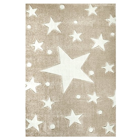 Gyerek szőnyeg STARS homok szín fehér csillagokkal