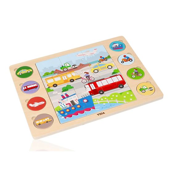 2 az 1-ben Járművek kirakó - puzzle és árnyékkereső játék