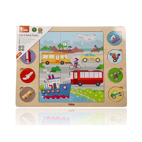 2 az 1-ben Járművek kirakó - puzzle és árnyékkereső játék