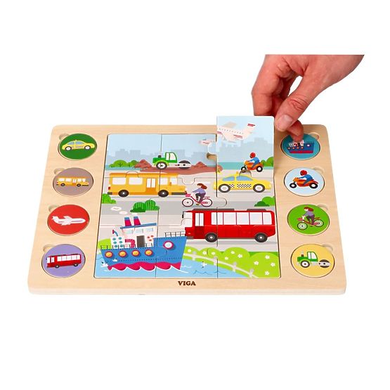 2 az 1-ben Járművek kirakó - puzzle és árnyékkereső játék