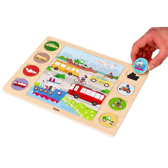 2 az 1-ben Járművek kirakó - puzzle és árnyékkereső játék