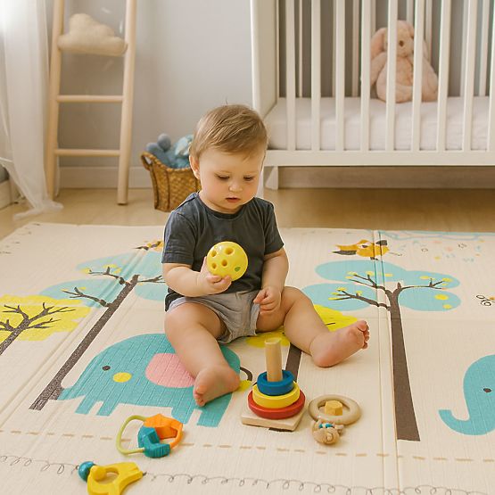 200x150 cm-es gyermek habszőnyeg, oktató, kétoldalas, növekedési skála, ábécé, ECOTOYS