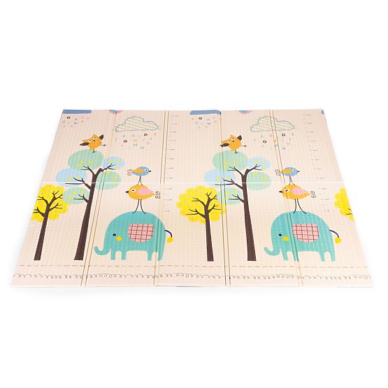 200x180 cm-es habszivacs gyerek játszószőnyeg, oktató, kétoldalas, növekedési skála, ábécé, ECOTOYS