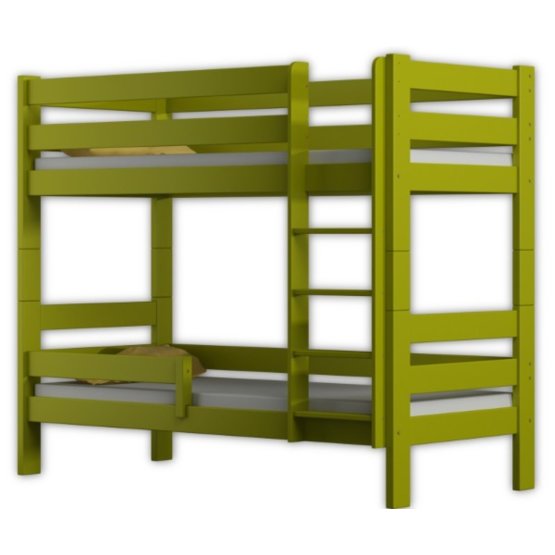 Gyermekek emelet ágy Tega - zöld