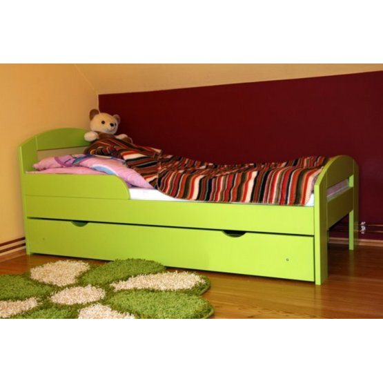 BAZAR Gyermekek ágy  tárolás hely Timi - zöld - dimenzió  matrac 180x80cm