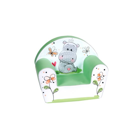 Gyerek fotel - aranyos kis viziló - zöld