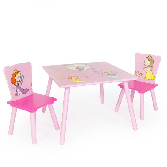 Gyerek asztal székekkel - hercegnők