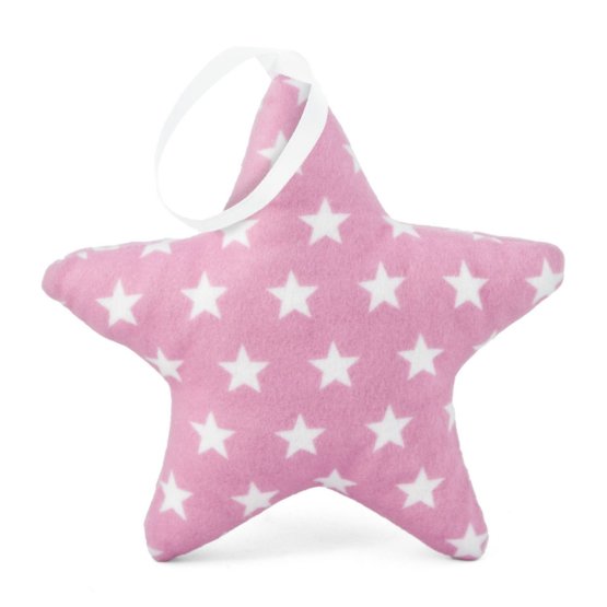 Felakasztható csillag dekoráció - rózsaszín csillagokkal