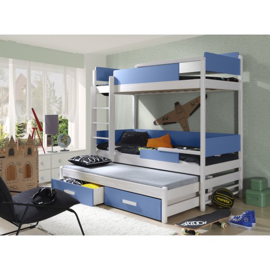 Ourbaby emelet ágy  ágy Quatro kék