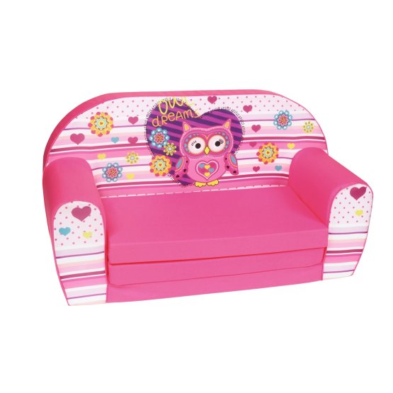 Gyerek kanapé - bagoly - rózsaszín