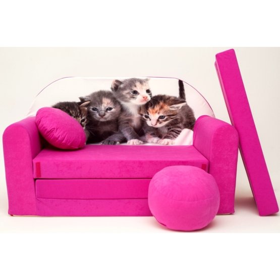 Gyermek kanapé Kittens - rózsaszín