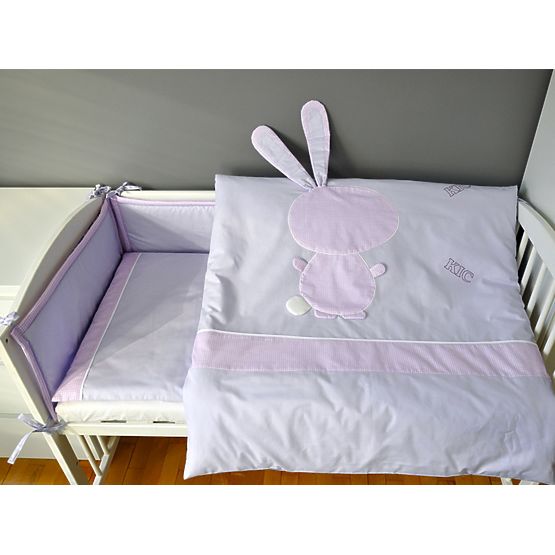 3-részes ágynemű szett - nyuszi lány - lila