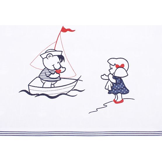 3-részes ágyneműhuzat rácsos kiságyba - 135x100 cm - Marine 069