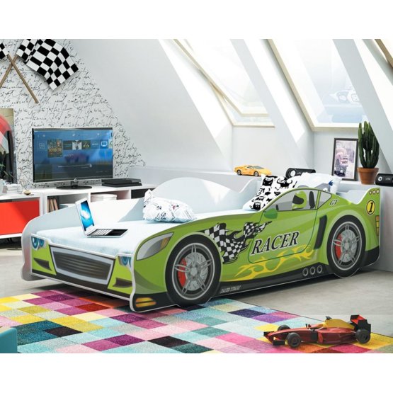 Gyermekek ágy kocsi Green Racer