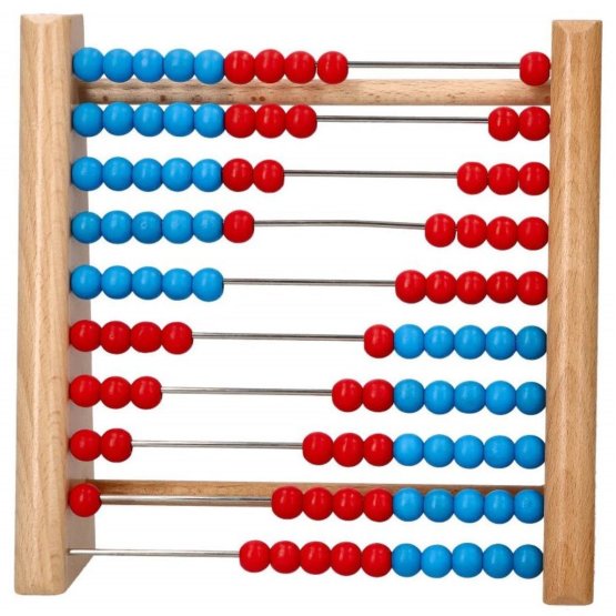 Fa abacus kék és piros színben