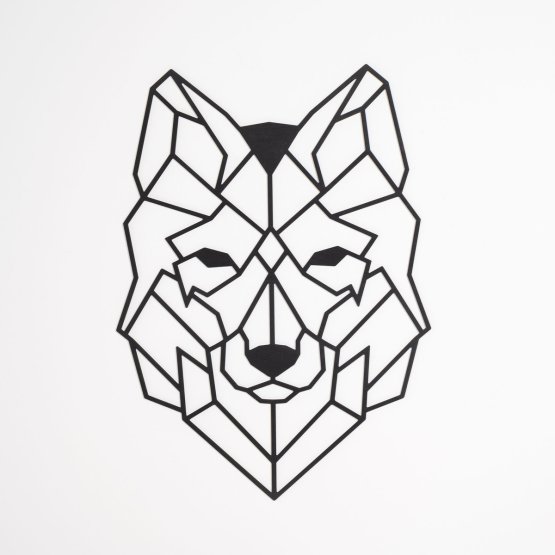 Fából készült geometrikus festmény - Wolf - különböző színekben