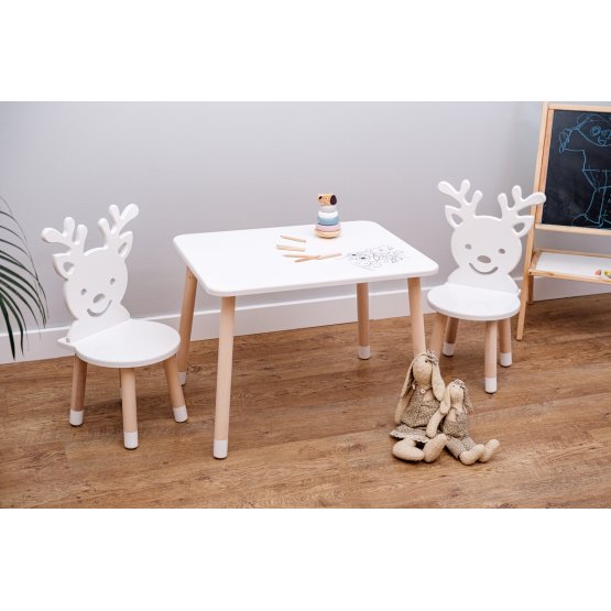 Gyerek asztal székekkel - Szarvas - fehér