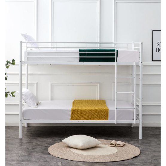 Fém emeletes ágy BUNKY 200x90 cm - fehér