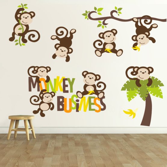 Fali dekoráció - Monkey Bussines