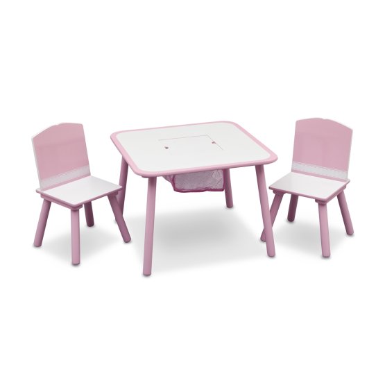 Gyerek asztal székekkel - rózsaszín