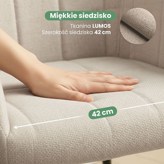4x Kárpitozott szék négyzetes steppelés Bézs LUXANO Fekete lábak Lumos szövet
