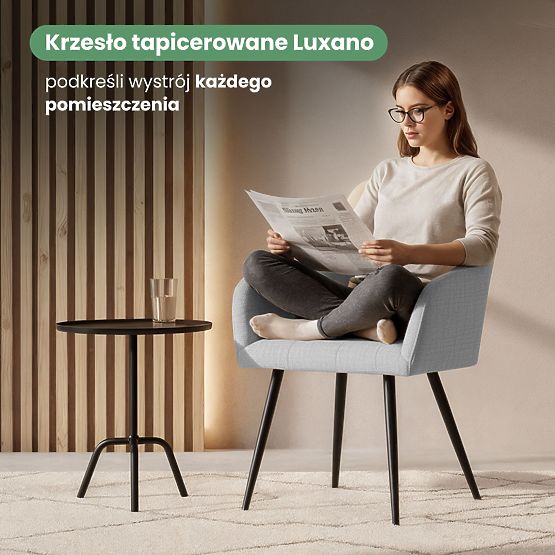 4x Kárpitozott szék négyzetes steppelés Világosszürke LUXANO Fekete lábak Lumos szövet
