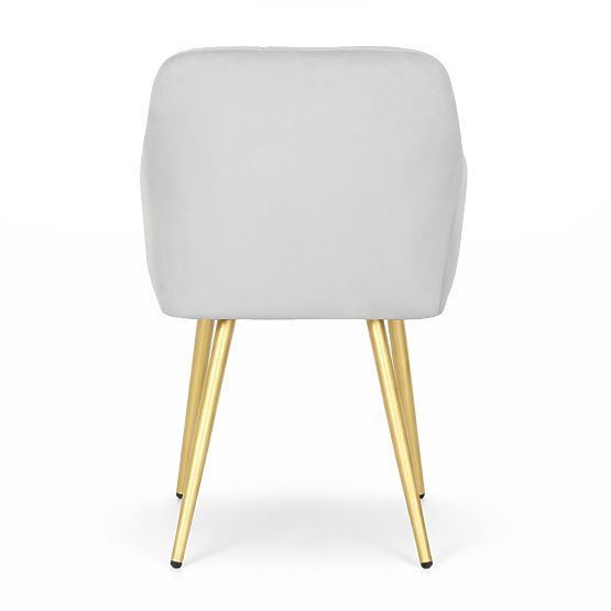 4x Kárpitozott szék négyzetes steppeléssel Szürke LUXANO Arany lábak