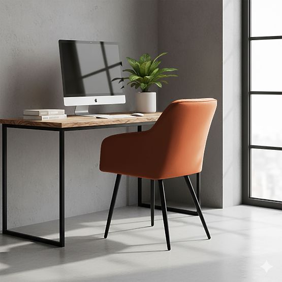 4x Kárpitozott szék négyzetes varrással Réz LUXANO Fekete lábak