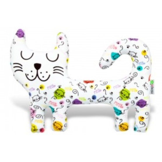 Textil játék - fehér Meow cica