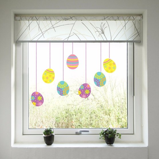 Húsvéti ablak dekoráció - húsvéti tojások