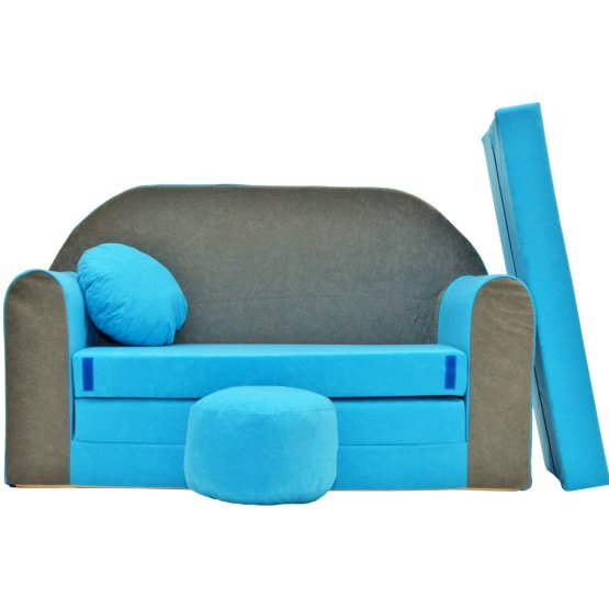 Gyermek kanapé Misty - szürke-kék
