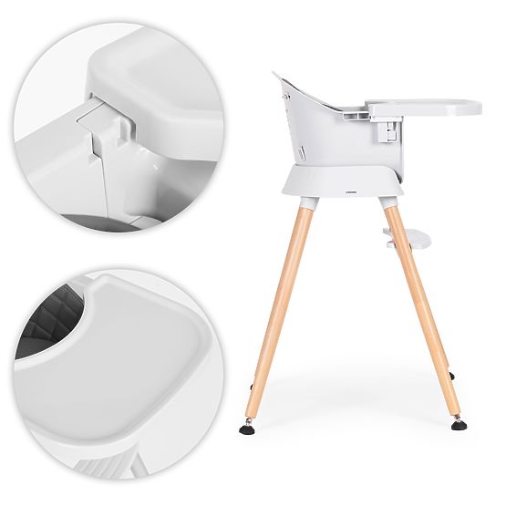 6 az 1-ben gyerek etetőszék steppelt huzattal és szürke tálcával ECOTOYS