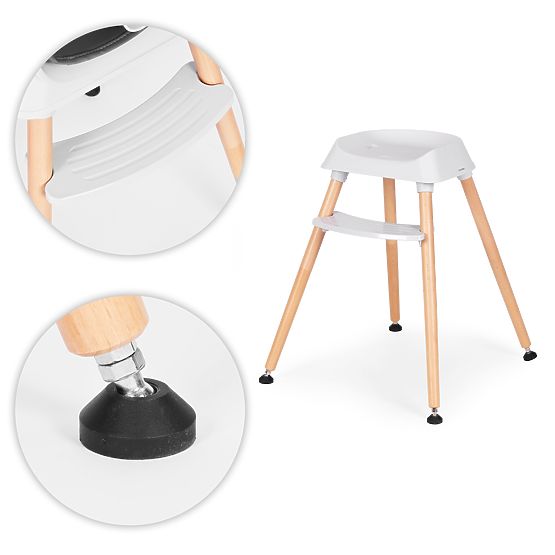 6 az 1-ben gyerek etetőszék steppelt huzattal és szürke tálcával ECOTOYS