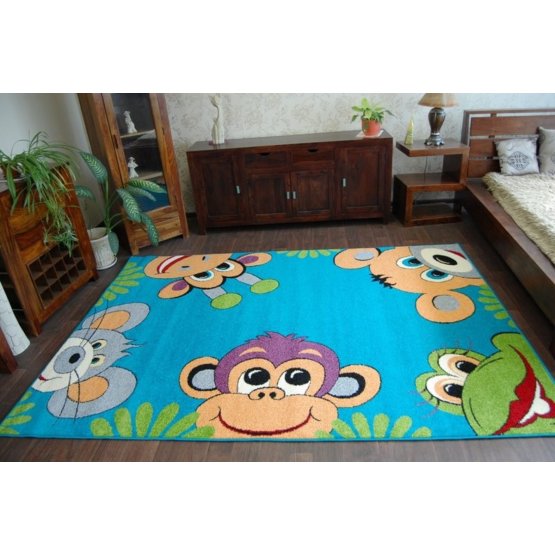 Childrens szőnyeg Monkey - türkiz