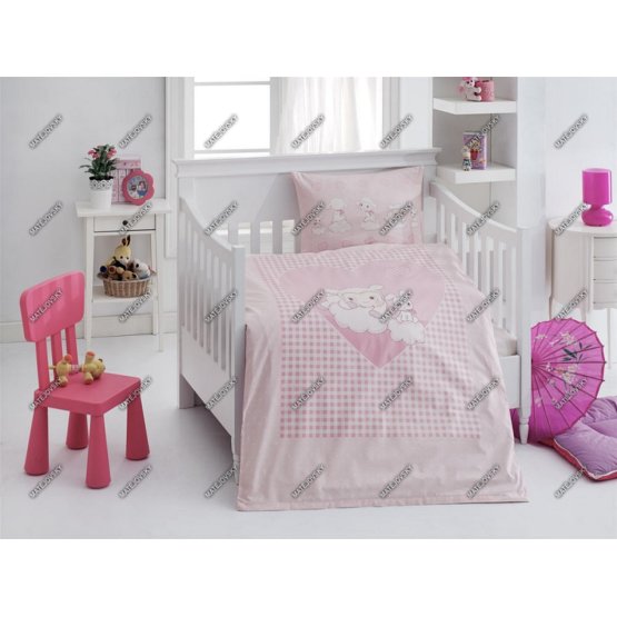 Gyerek ágyneműhuzat - kis báránykák - rózsaszín