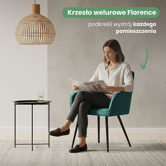 6x Bársony kárpitozott szék varrással Palackzöld FLORENCE Fekete lábak